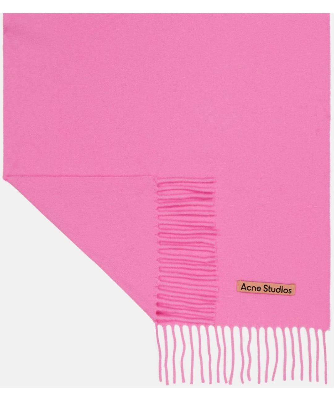 ACNE STUDIOS Розовый шерстяной шарф, фото 4