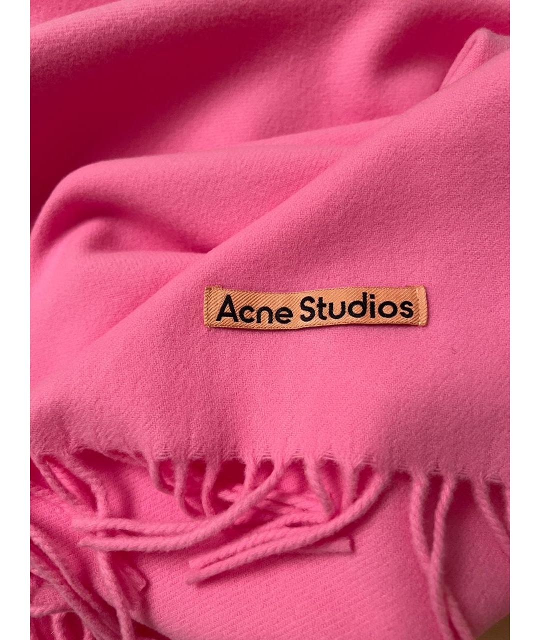 ACNE STUDIOS Розовый шерстяной шарф, фото 2
