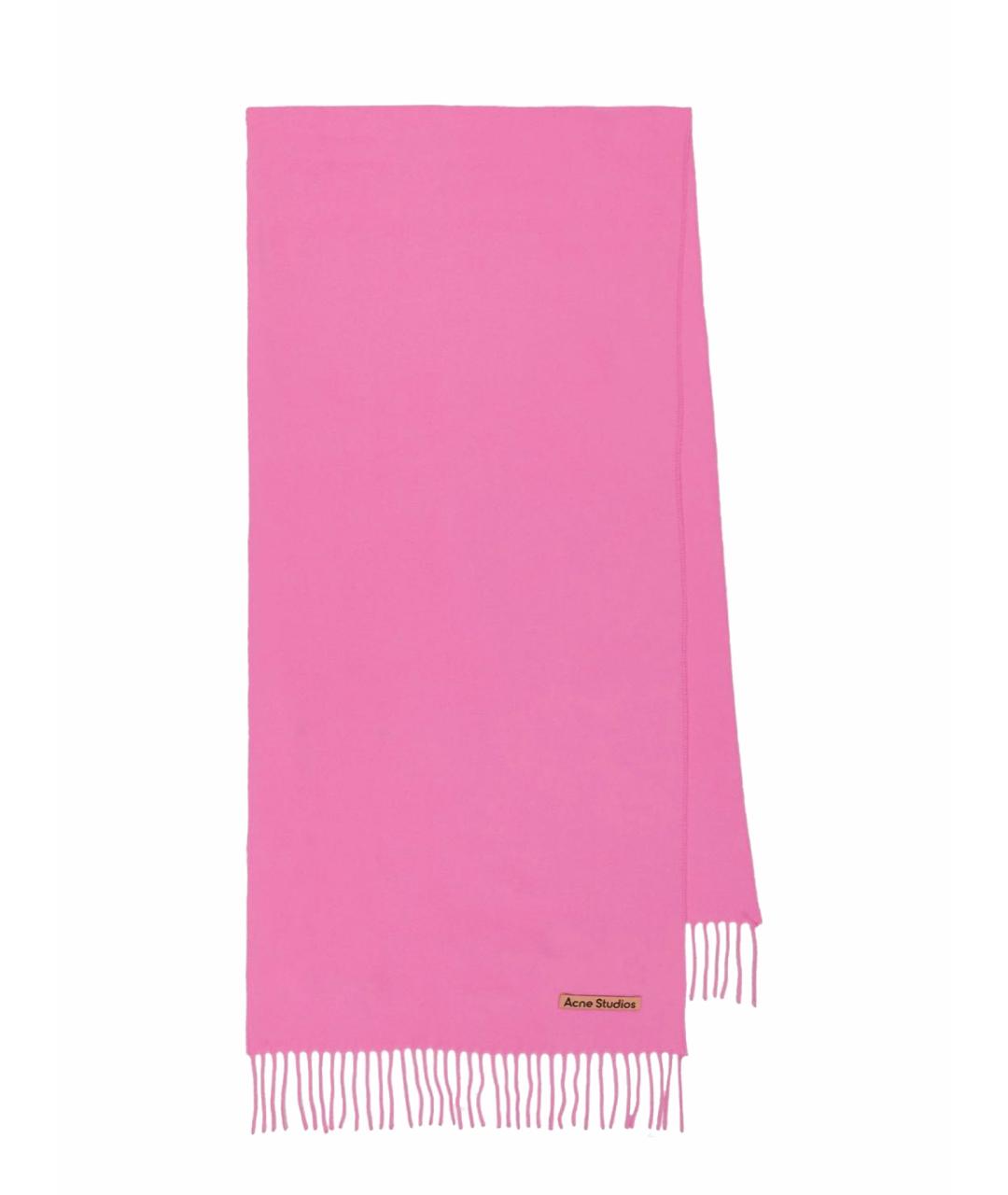 ACNE STUDIOS Розовый шерстяной шарф, фото 1