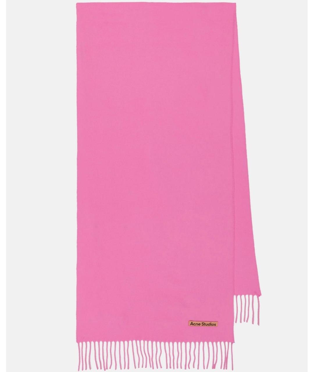 ACNE STUDIOS Розовый шерстяной шарф, фото 5