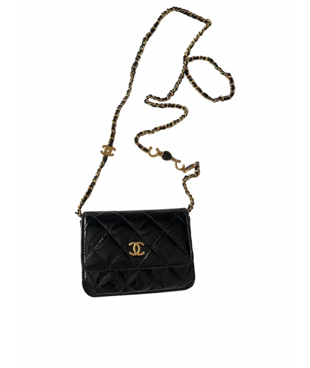 CHANEL PRE-OWNED Черная кожаная сумка через плечо, фото 1