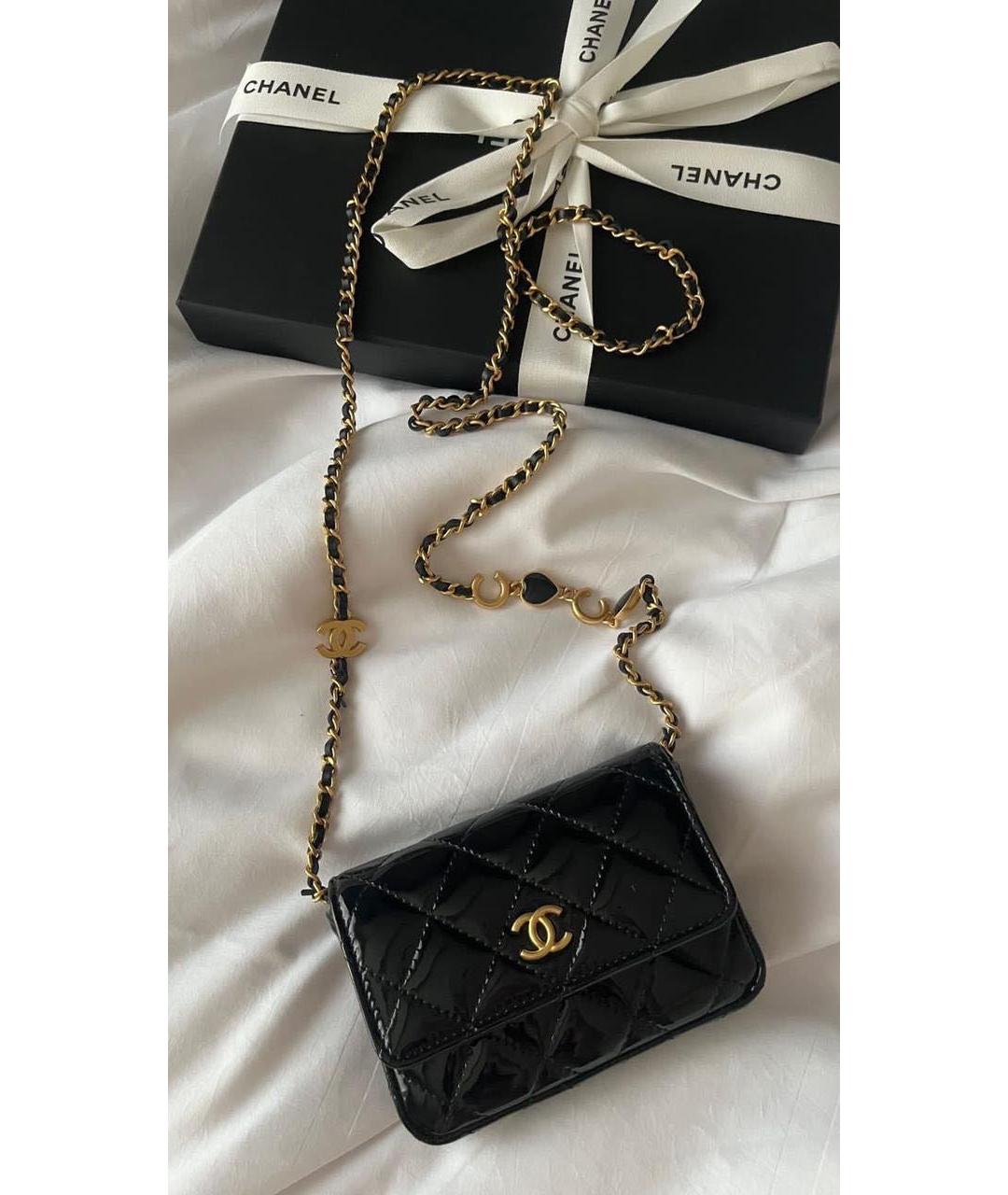 CHANEL PRE-OWNED Черная кожаная сумка через плечо, фото 2