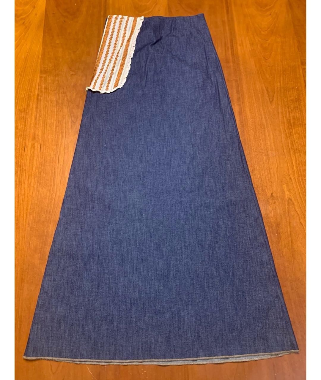 CHRISTIAN LACROIX Темно-синяя деним юбка макси, фото 2