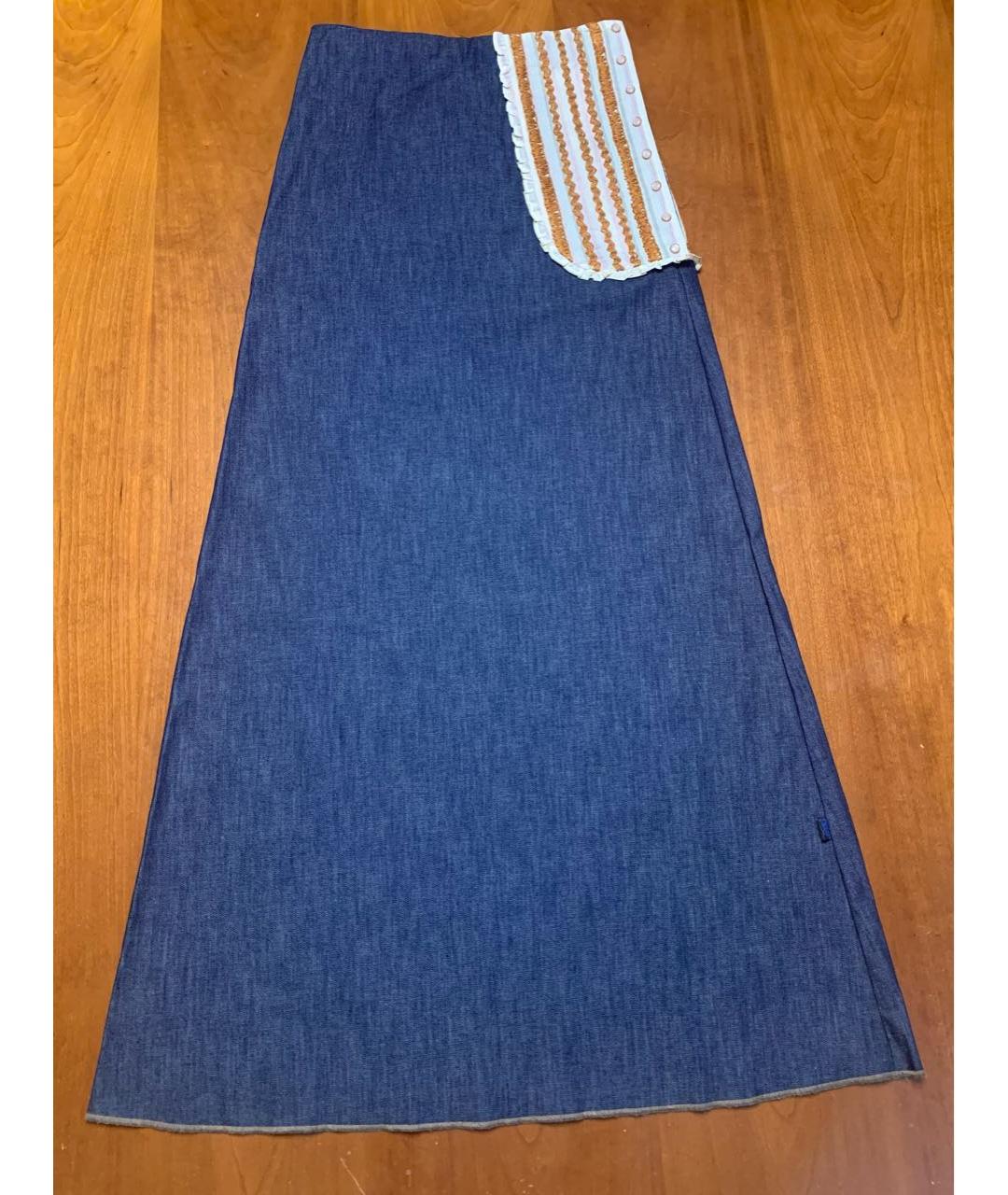 CHRISTIAN LACROIX Темно-синяя деним юбка макси, фото 6
