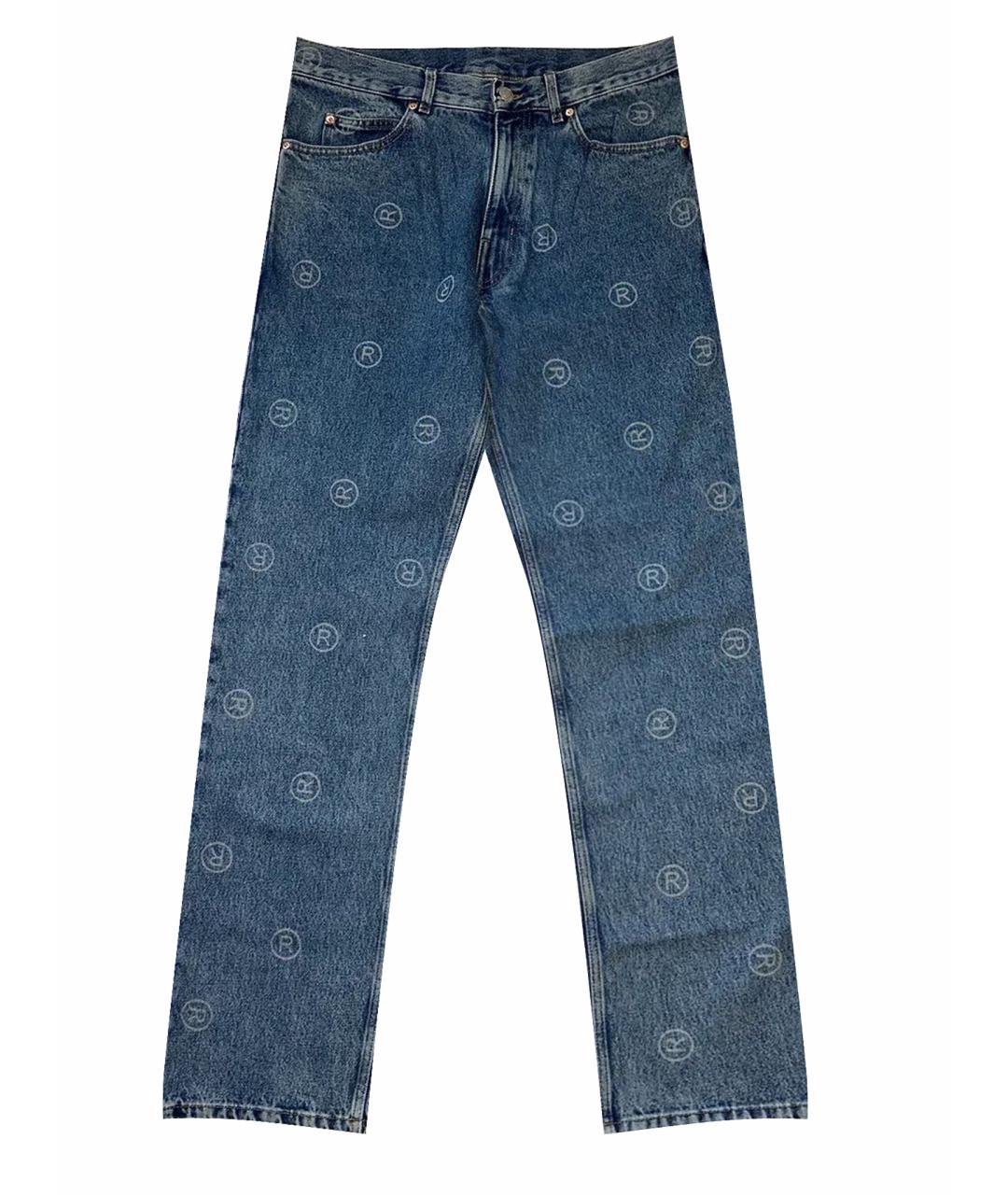 MARTINE ROSE Синие хлопковые прямые джинсы, фото 1