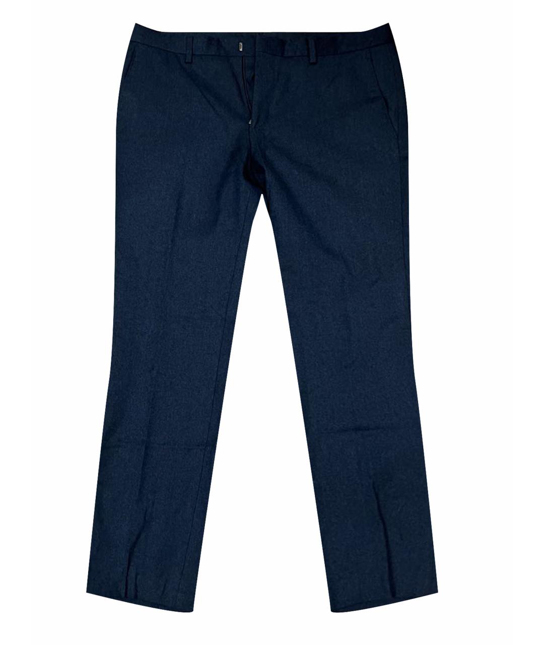 HUGO BOSS Темно-синие шерстяные повседневные брюки, фото 1