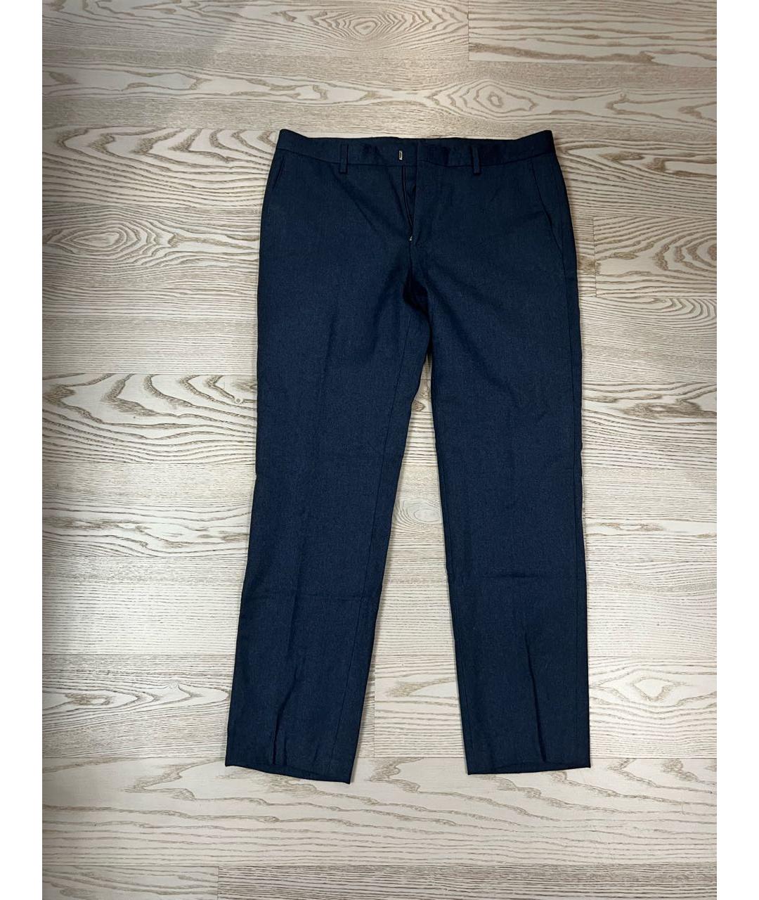 HUGO BOSS Темно-синие шерстяные повседневные брюки, фото 7