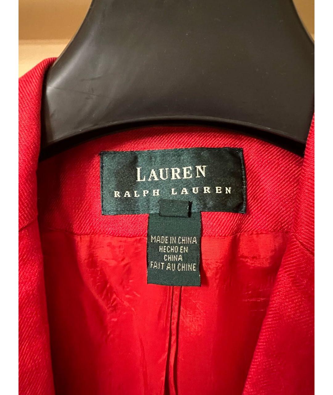 RALPH LAUREN Красный льняной костюм с брюками, фото 3