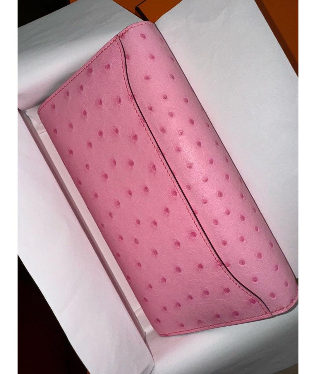 HERMES Розовая сумка через плечо из экзотической кожи, фото 6