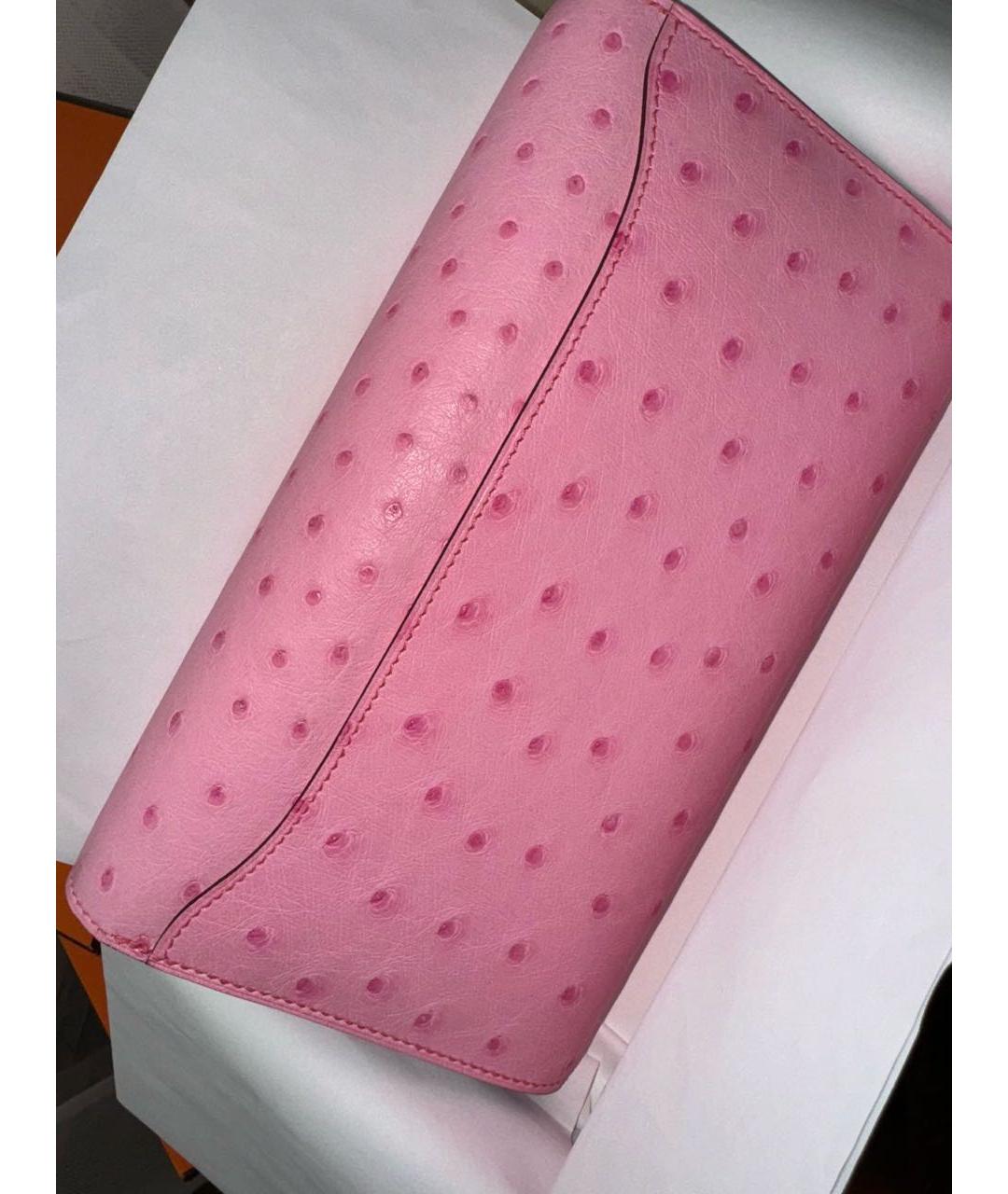 HERMES Розовая сумка через плечо из экзотической кожи, фото 3