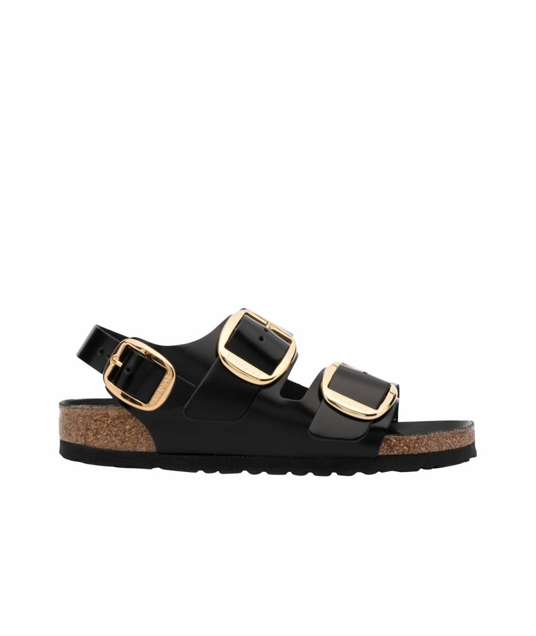 BIRKENSTOCK Черные кожаные босоножки, фото 1