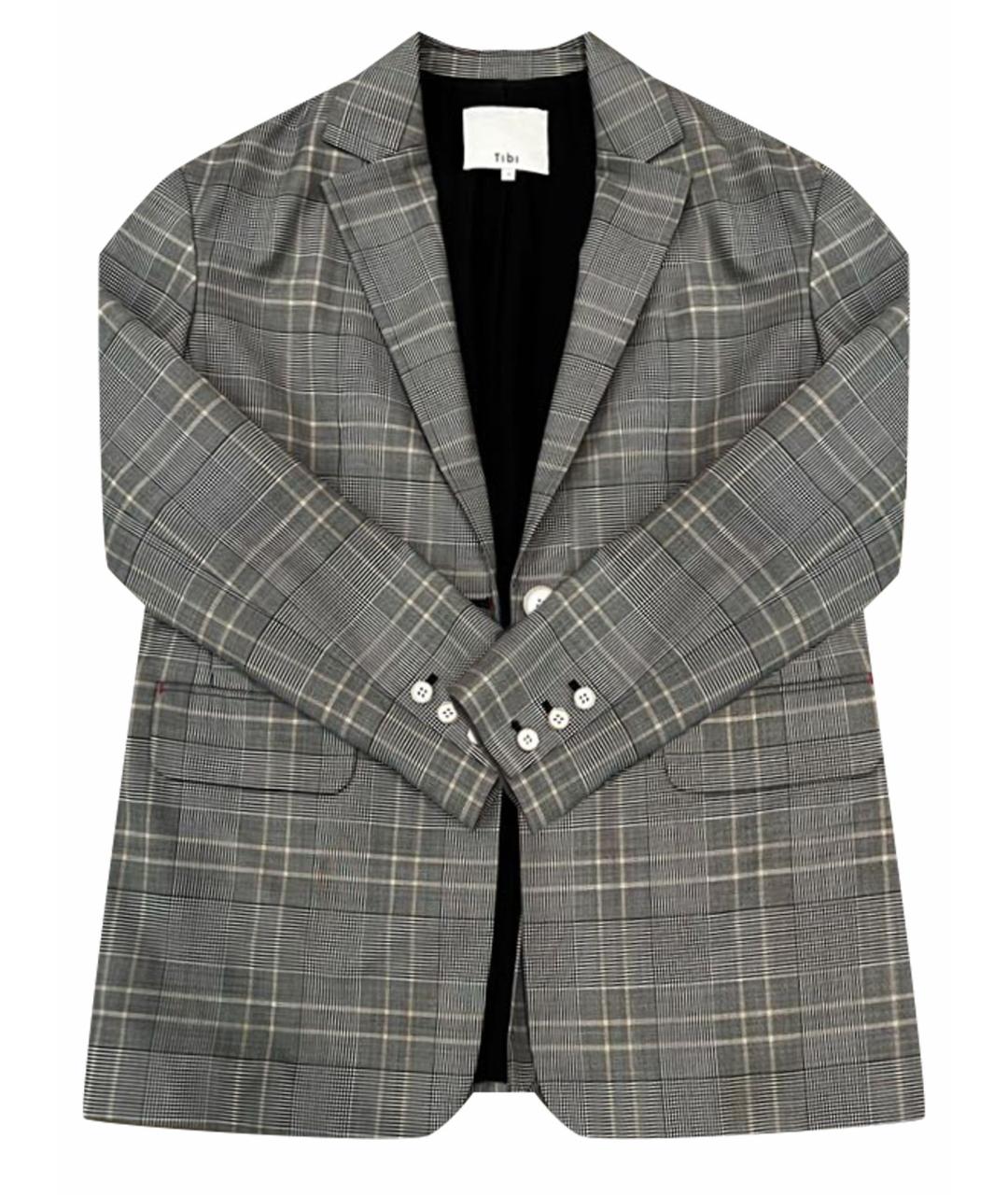 TIBI Серый шерстяной жакет/пиджак, фото 1