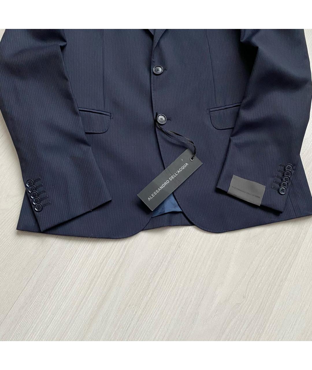 ALESSANDRO DELL'ACQUA Темно-синий шерстяной пиджак, фото 3