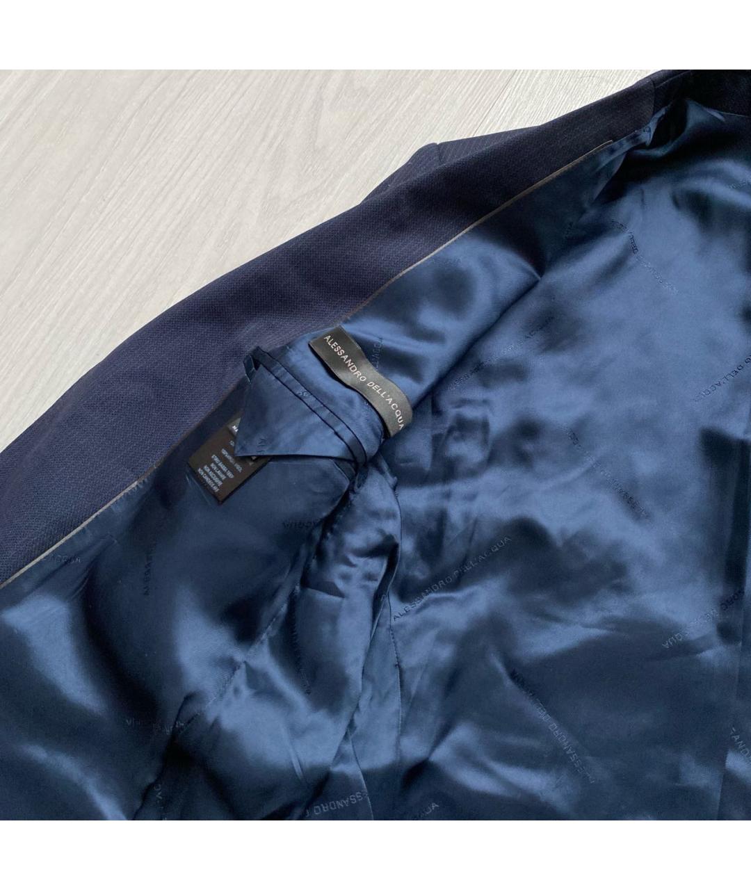 ALESSANDRO DELL'ACQUA Темно-синий шерстяной пиджак, фото 7