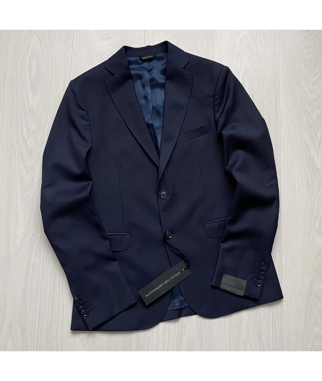 ALESSANDRO DELL'ACQUA Темно-синий шерстяной пиджак, фото 9