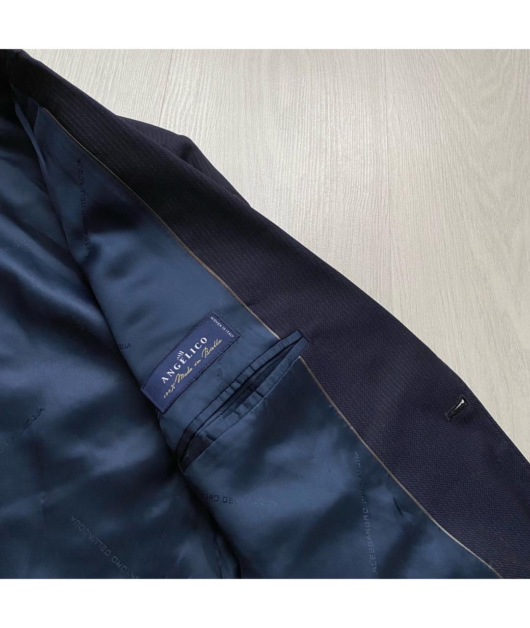 ALESSANDRO DELL'ACQUA Темно-синий шерстяной пиджак, фото 8