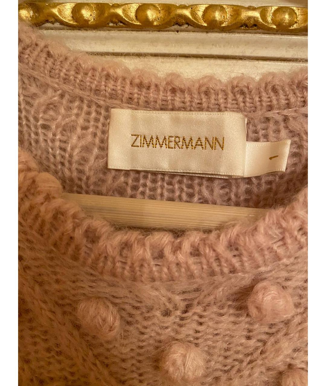 ZIMMERMANN Розовое шерстяное повседневное платье, фото 4