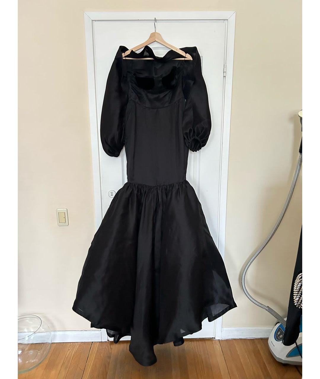 DJABA DIASSAMIDZE Черное шелковое вечернее платье, фото 7