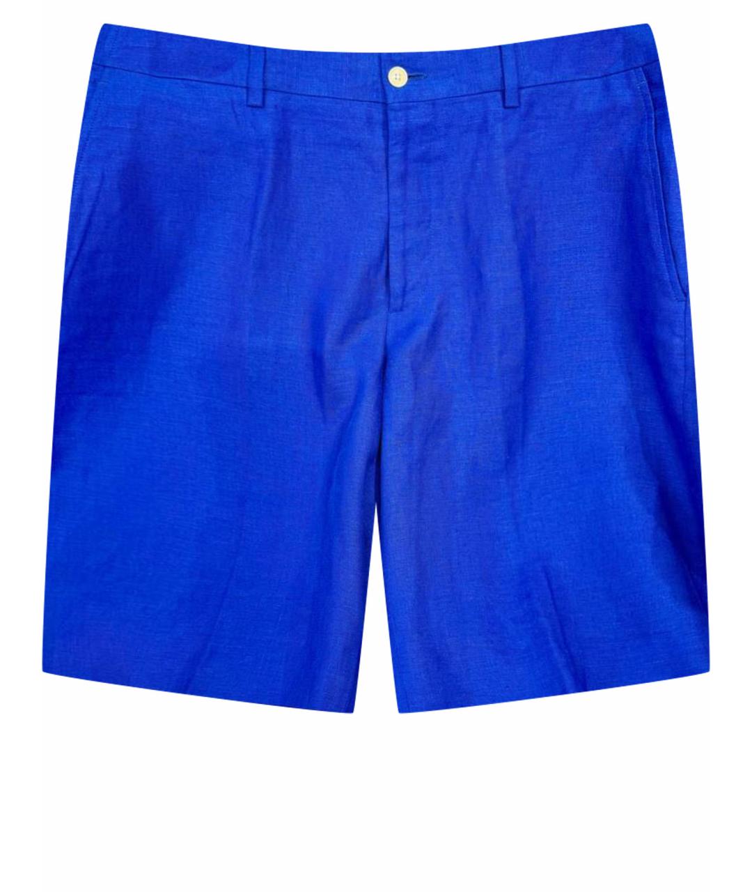 RALPH LAUREN PURPLE LABEL Синие льняные шорты, фото 1