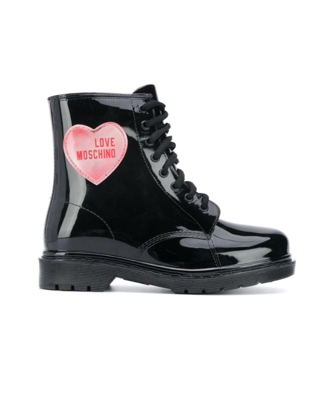 LOVE MOSCHINO Черные резиновые ботинки, фото 1