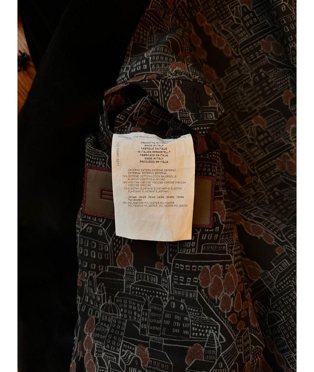 ETRO Черный бархатный пиджак, фото 5