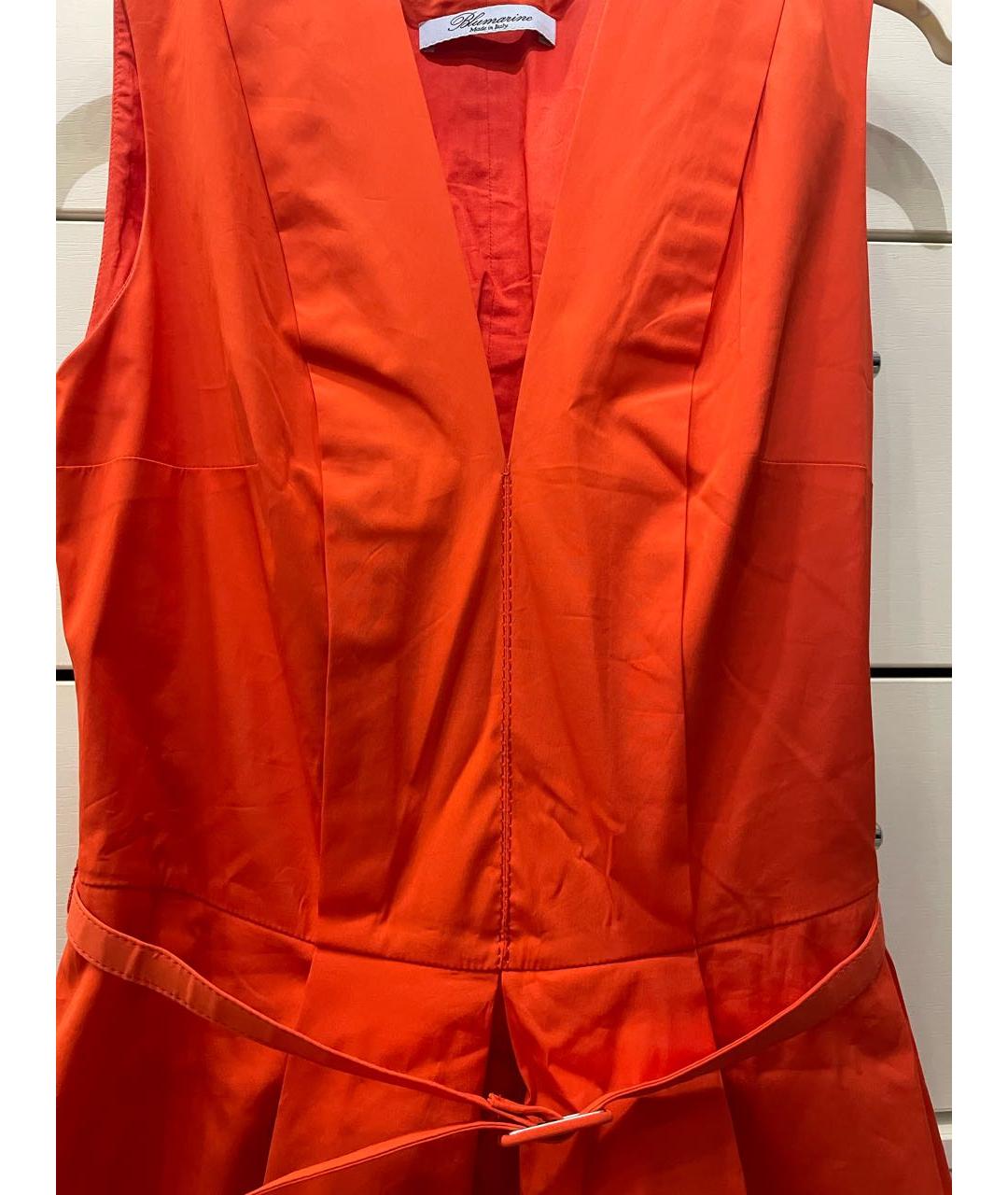 BLUMARINE Коралловое хлопковое коктейльное платье, фото 6