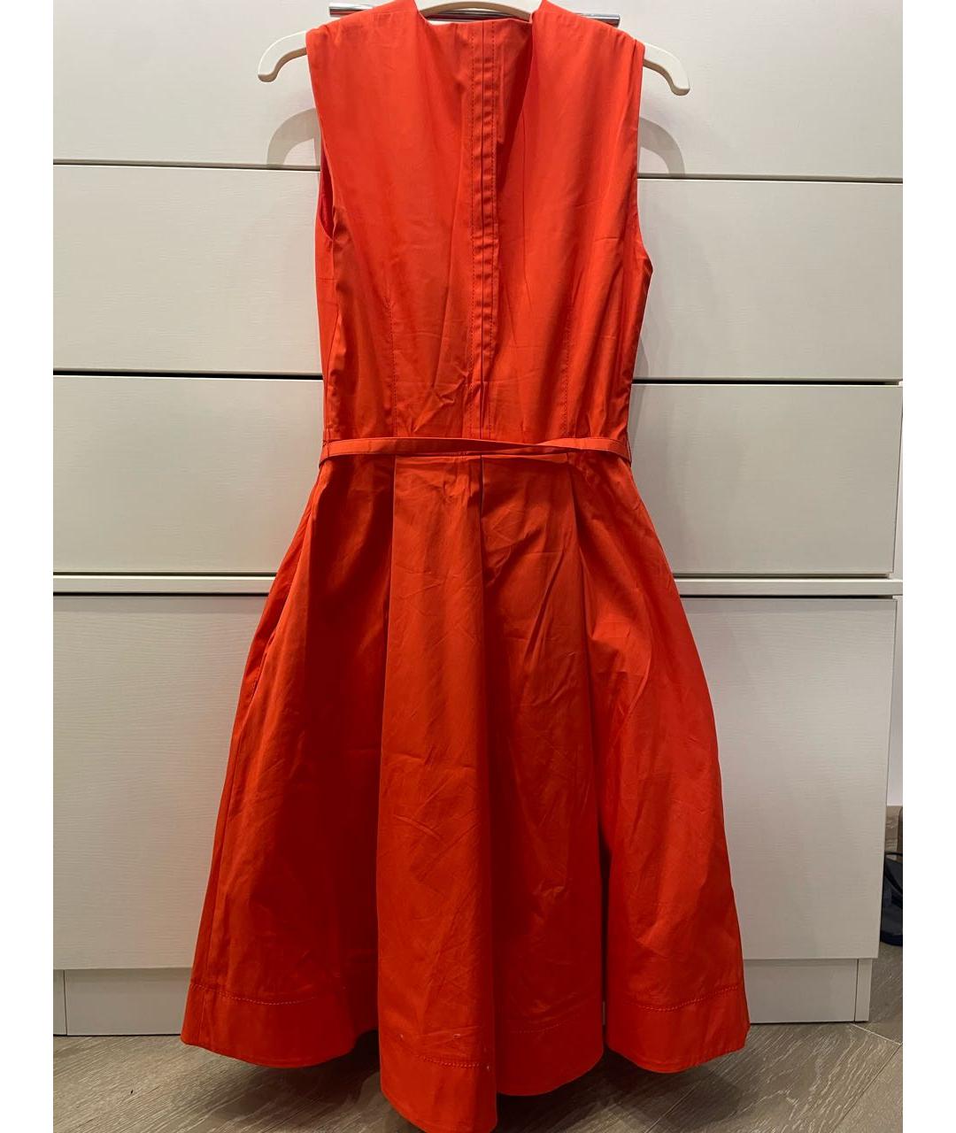 BLUMARINE Коралловое хлопковое коктейльное платье, фото 2
