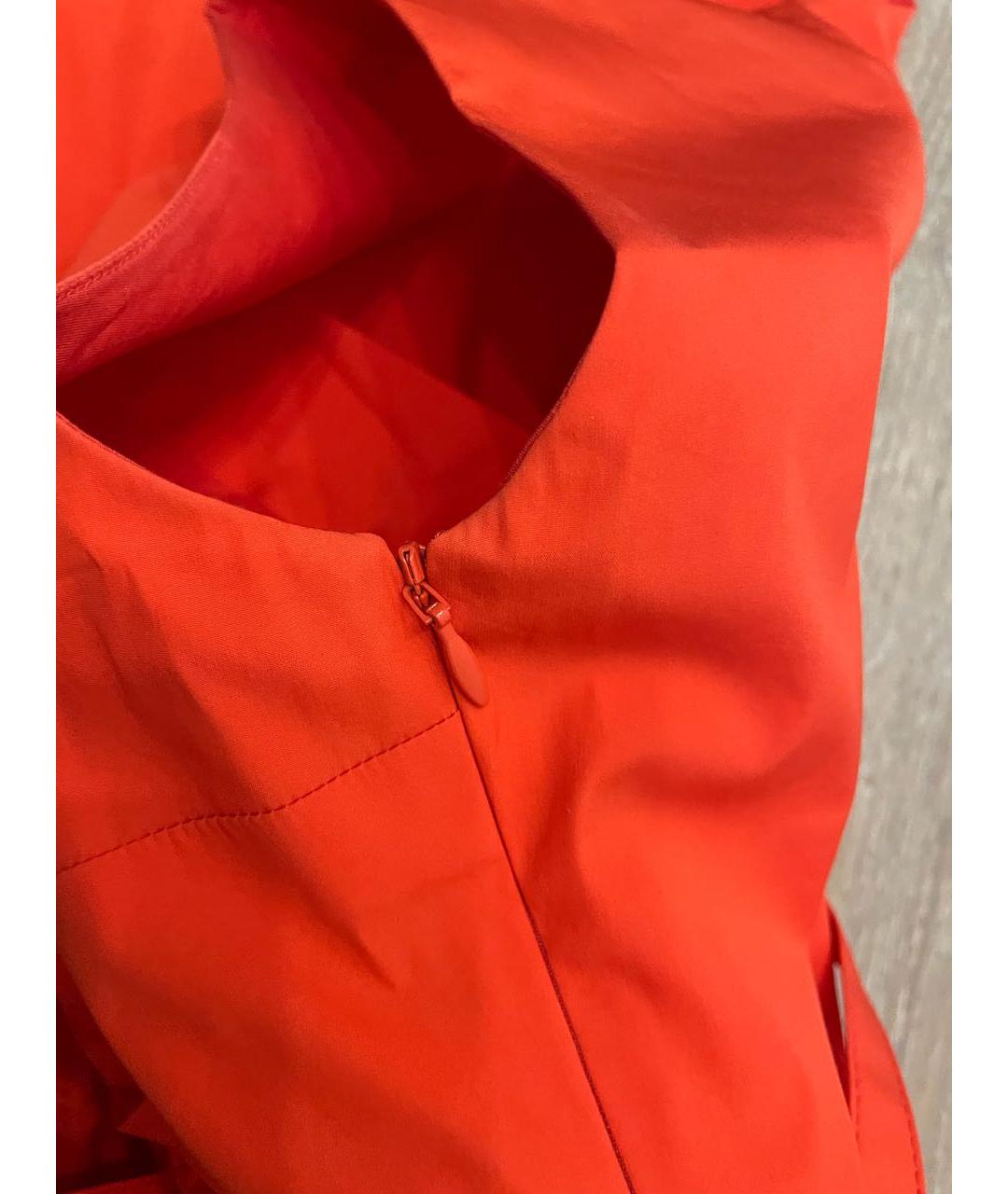 BLUMARINE Коралловое хлопковое коктейльное платье, фото 4