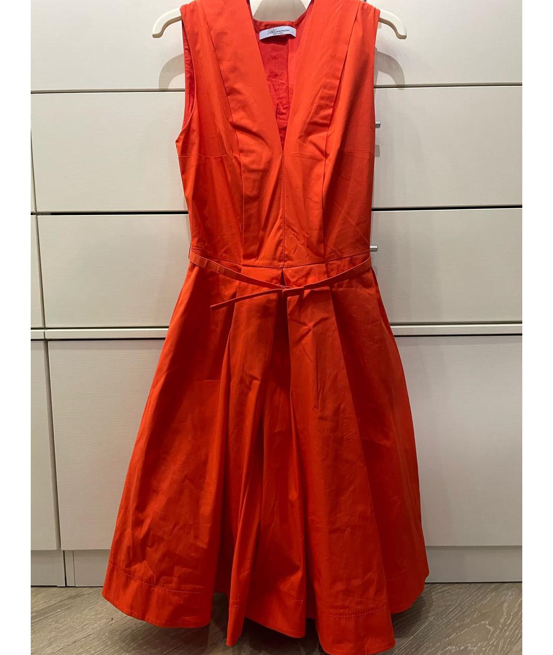 BLUMARINE Коралловое хлопковое коктейльное платье, фото 7