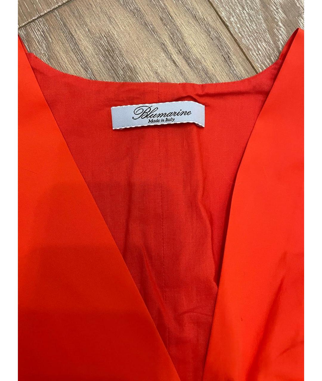 BLUMARINE Коралловое хлопковое коктейльное платье, фото 3