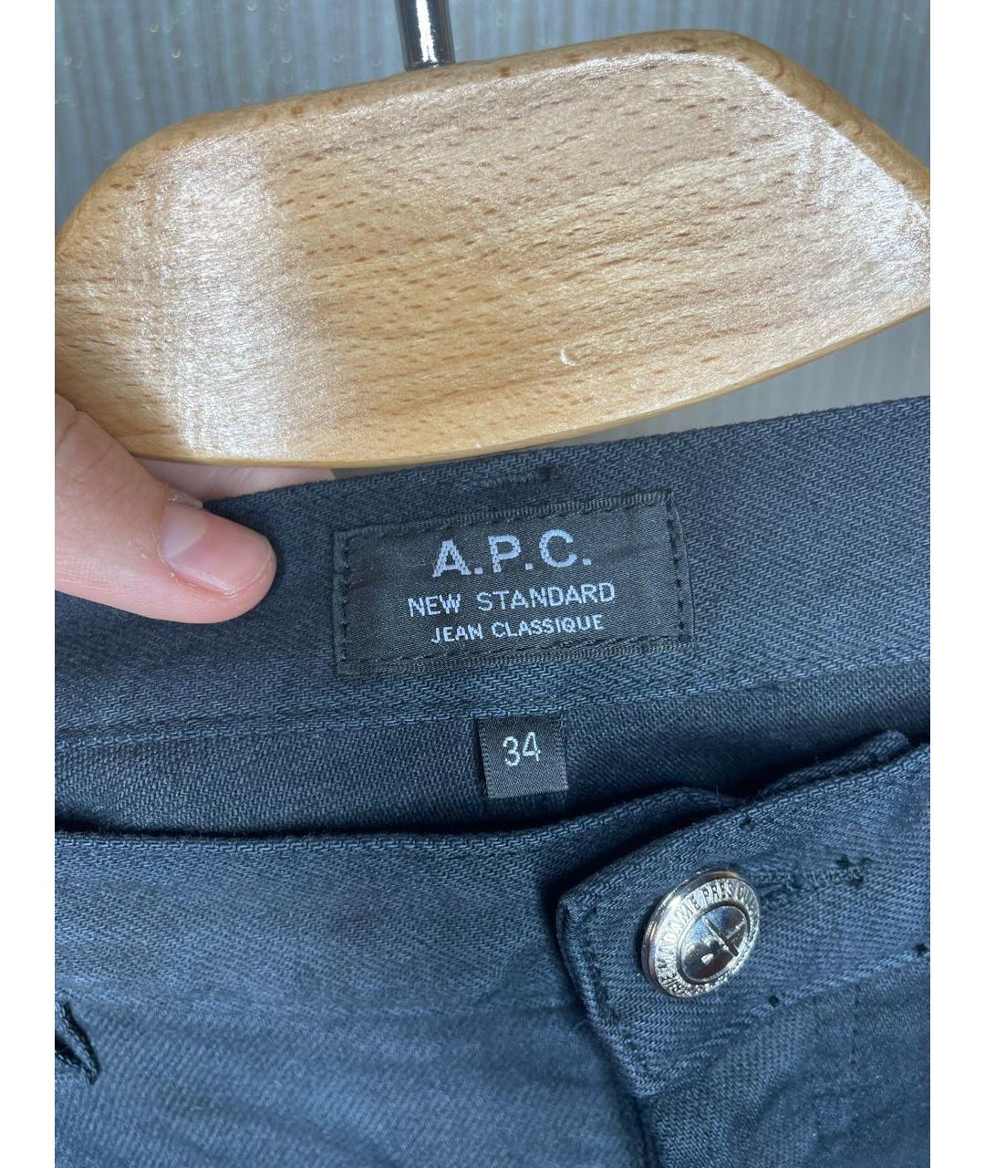 A.P.C. Черные хлопковые прямые джинсы, фото 5