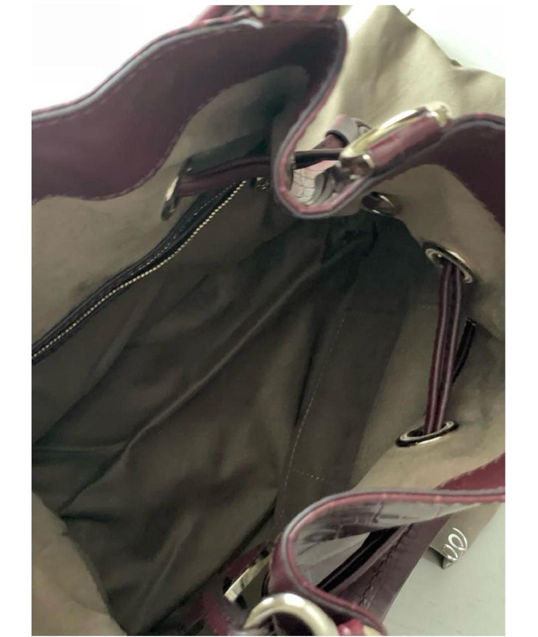 LANCEL Бордовая кожаная сумка через плечо, фото 4