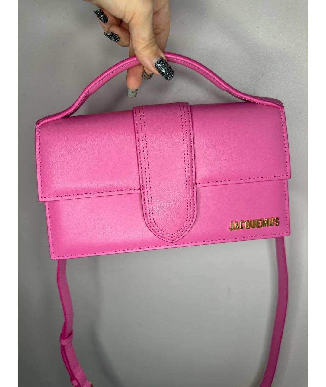 JACQUEMUS Розовая кожаная сумка через плечо, фото 3