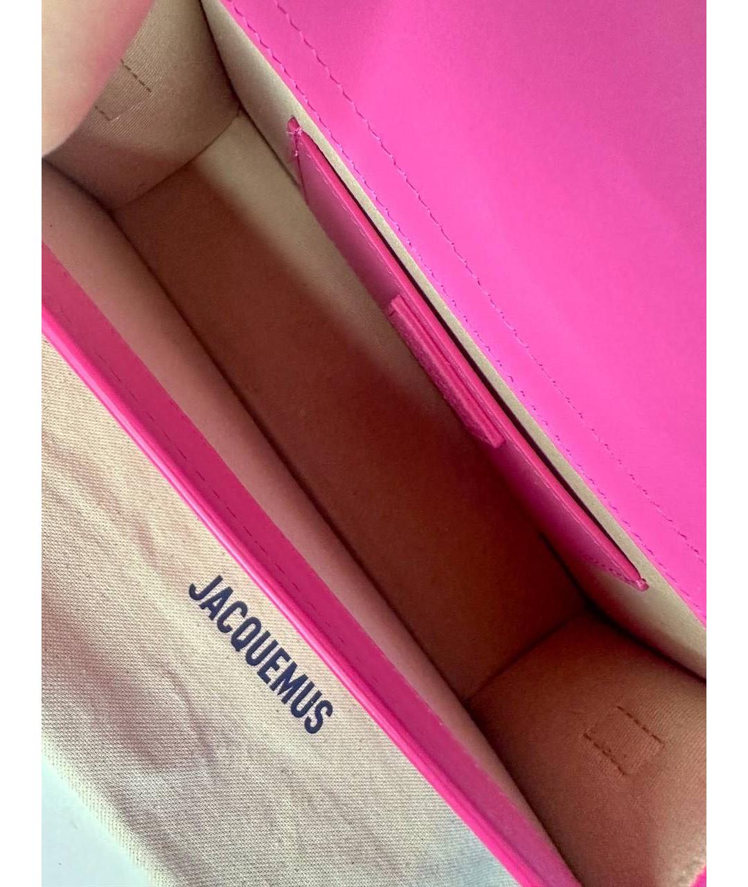 JACQUEMUS Розовая кожаная сумка через плечо, фото 7