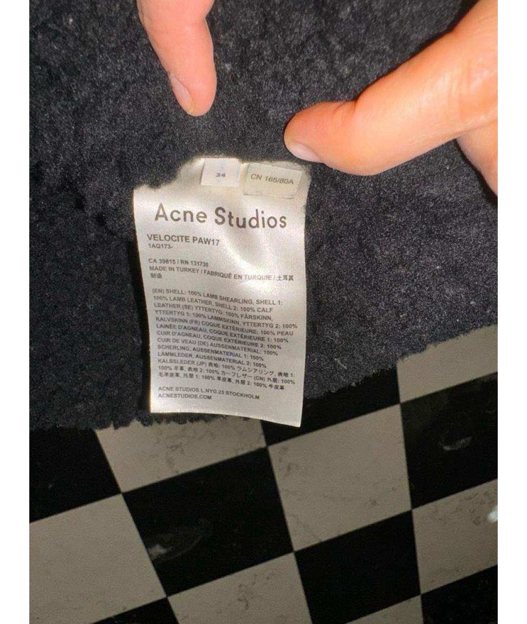 ACNE STUDIOS Черная кожаная дубленка, фото 6