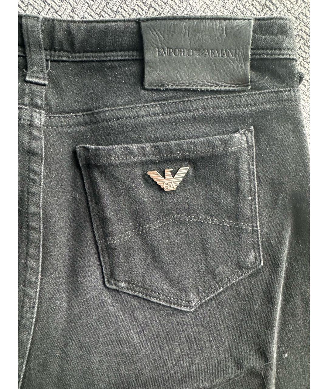 EMPORIO ARMANI Черные джинсы слим, фото 4