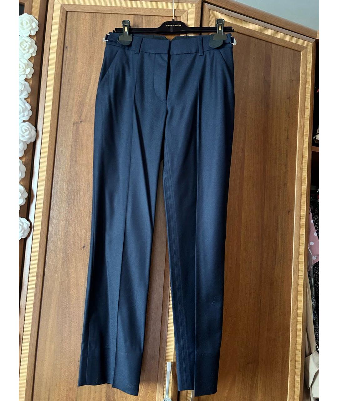 LOUIS VUITTON Черные шерстяные прямые брюки, фото 9