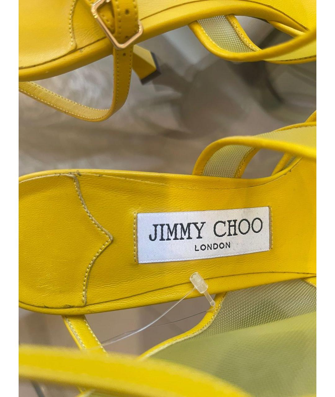 JIMMY CHOO Желтые текстильные туфли, фото 5