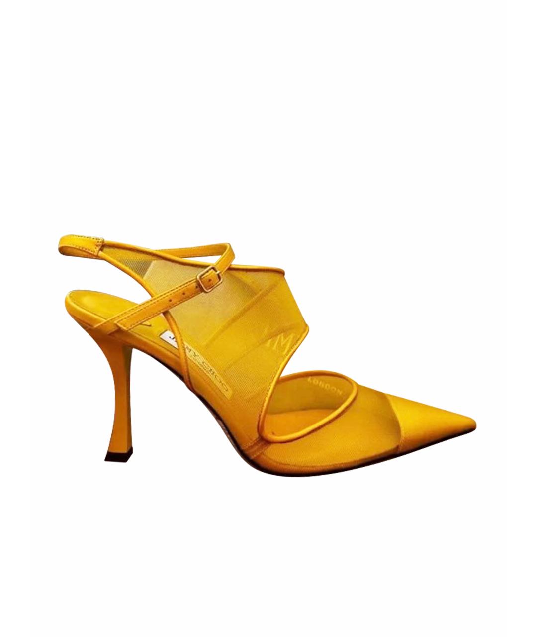 JIMMY CHOO Желтые текстильные туфли, фото 1