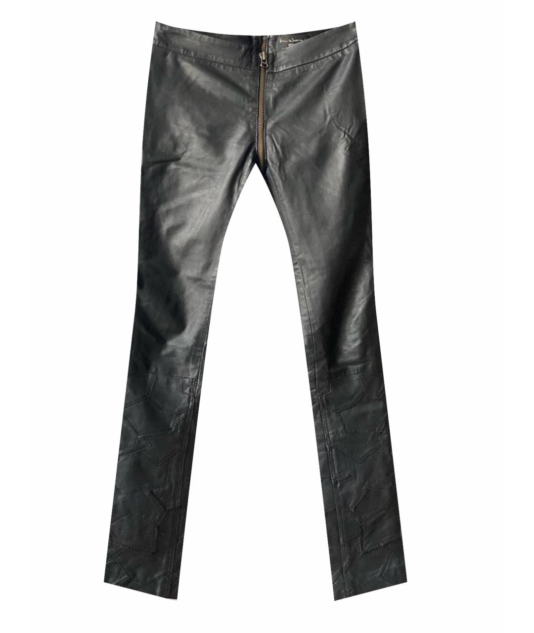 ZADIG & VOLTAIRE Черные кожаные прямые брюки, фото 1