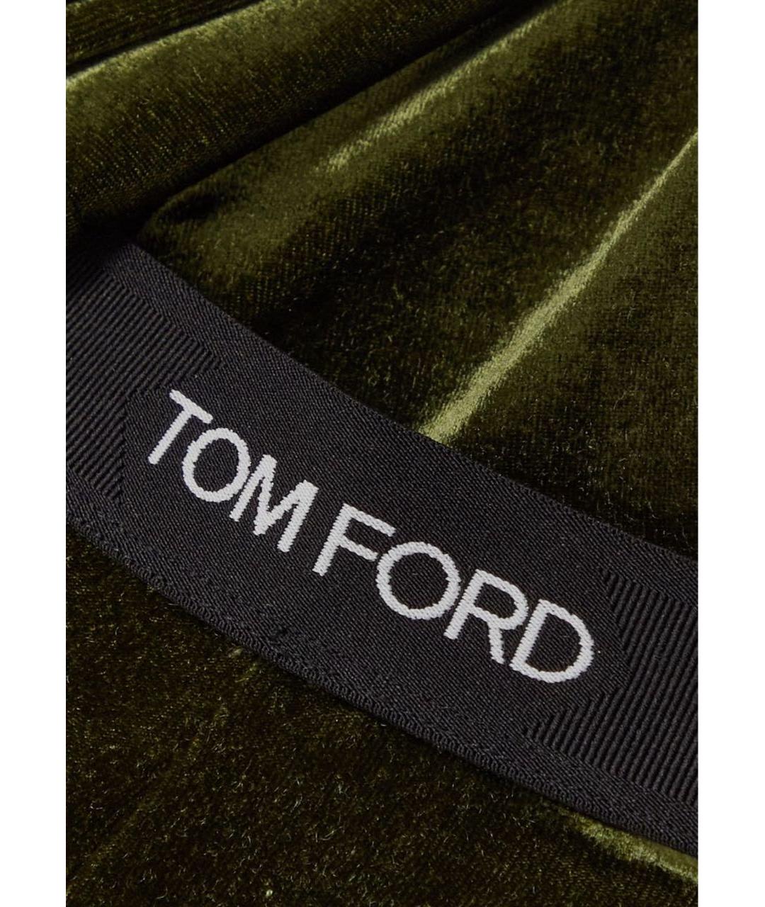 TOM FORD Хаки велюровые леггинсы и велосипедки, фото 4