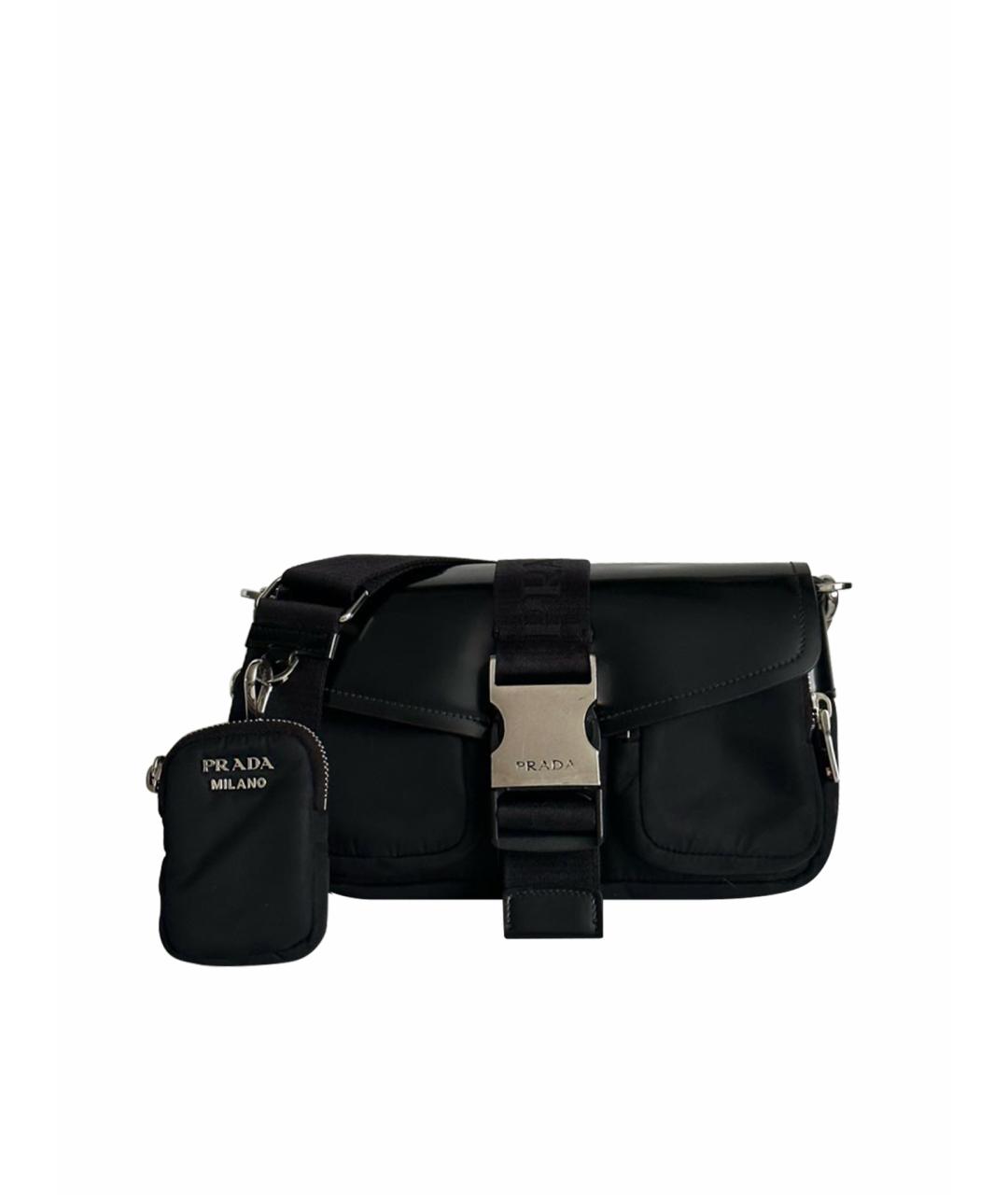 PRADA Черная сумка через плечо из лакированной кожи, фото 1