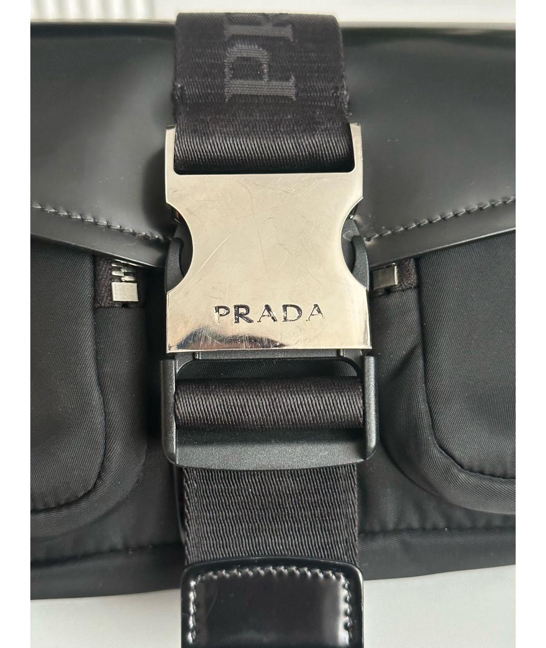 PRADA Черная сумка через плечо из лакированной кожи, фото 5