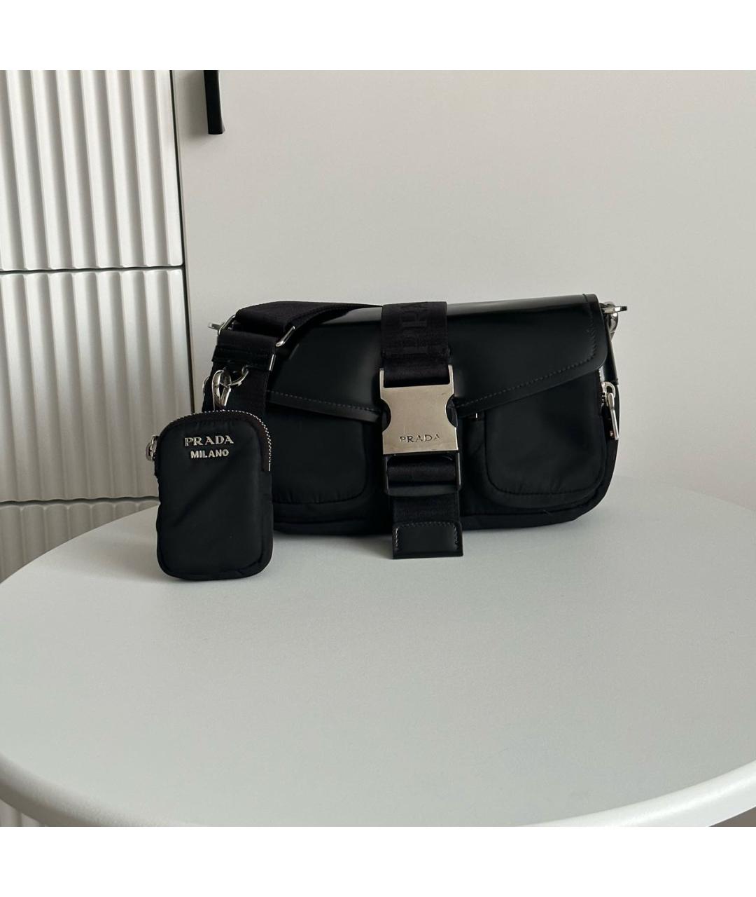 PRADA Черная сумка через плечо из лакированной кожи, фото 6