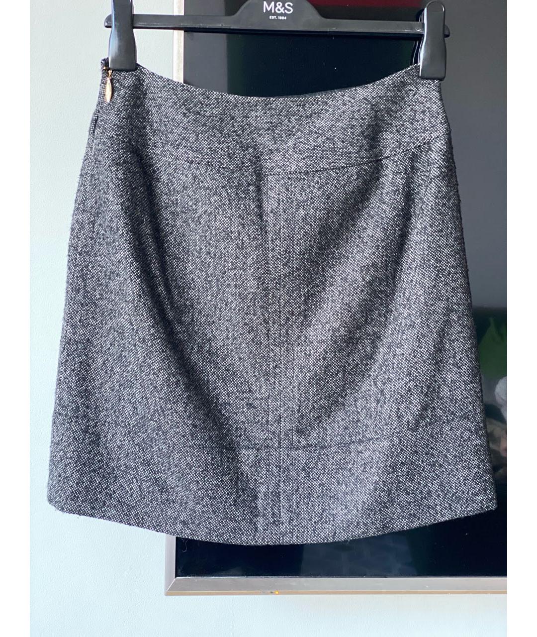 JUICY COUTURE Антрацитовая шерстяная юбка мини, фото 2