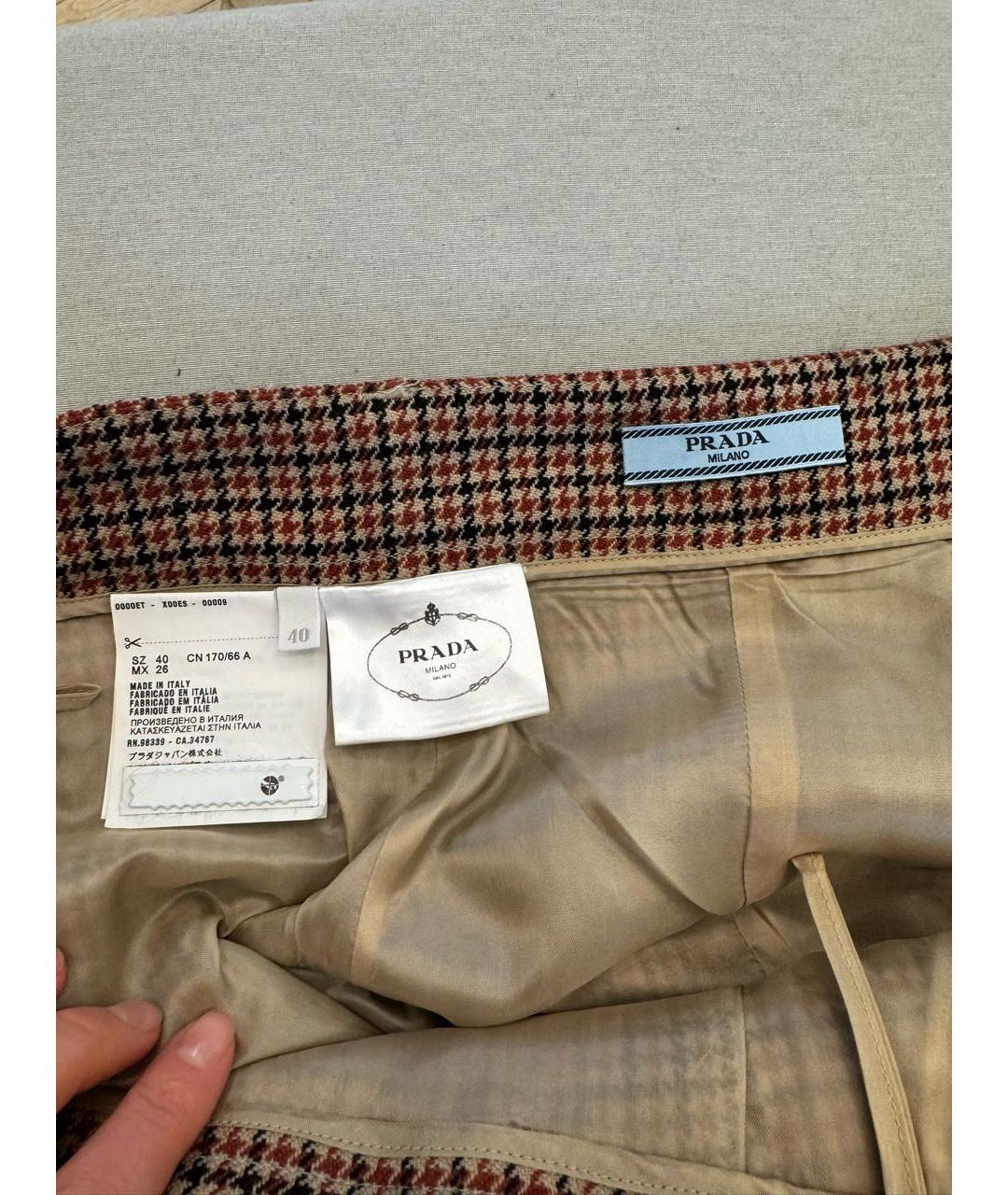 PRADA Мульти шерстяная юбка миди, фото 6