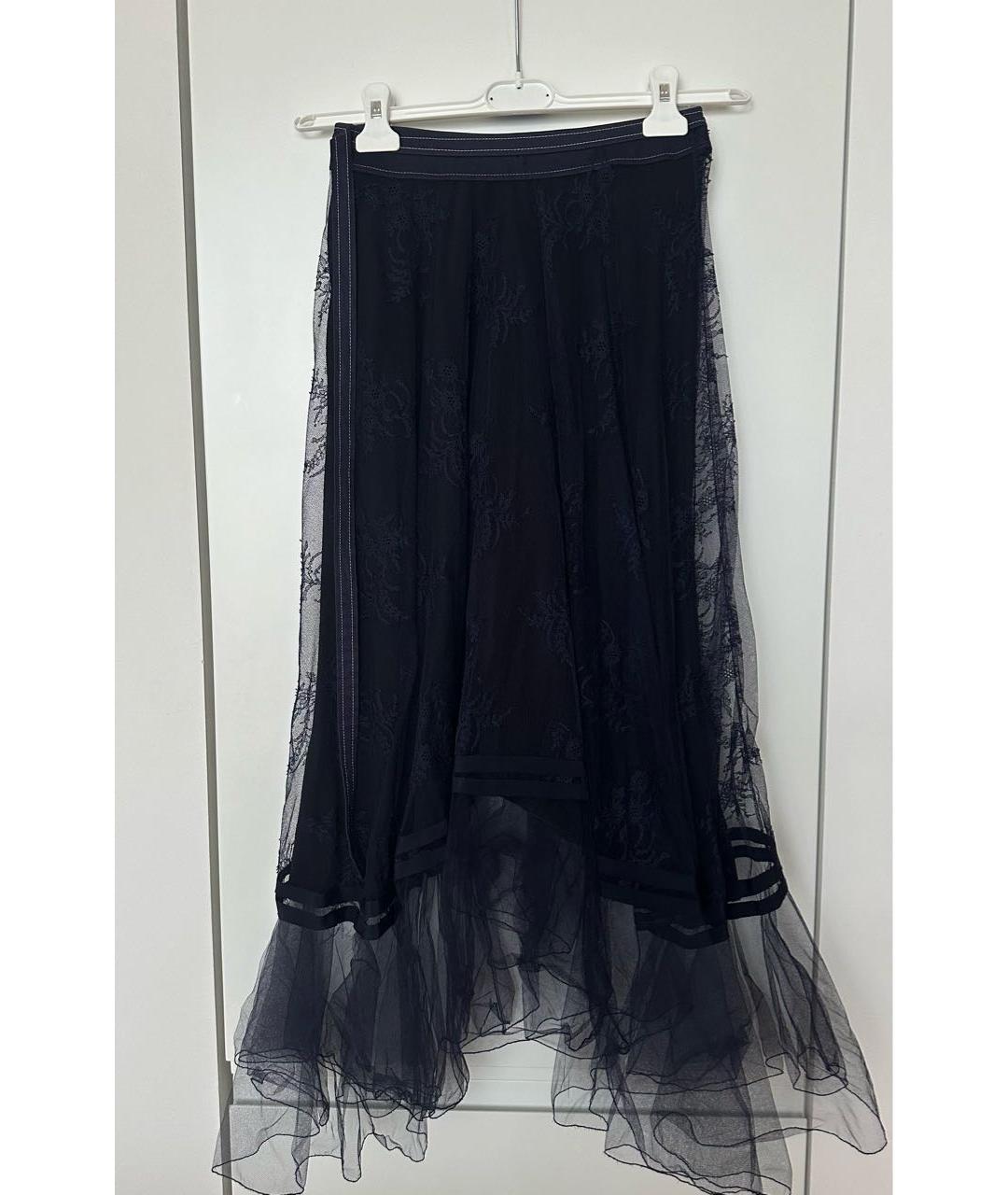 CHLOE Темно-синяя полиамидовая юбка миди, фото 6