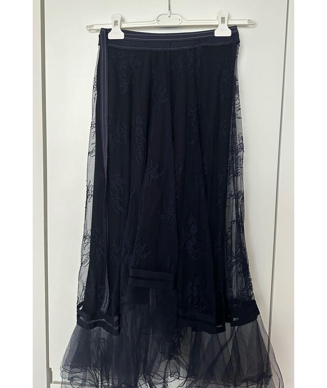 CHLOE Темно-синяя полиамидовая юбка миди, фото 2