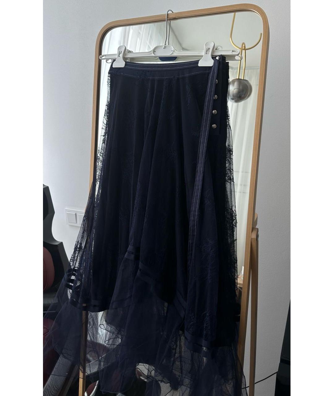 CHLOE Темно-синяя полиамидовая юбка миди, фото 5
