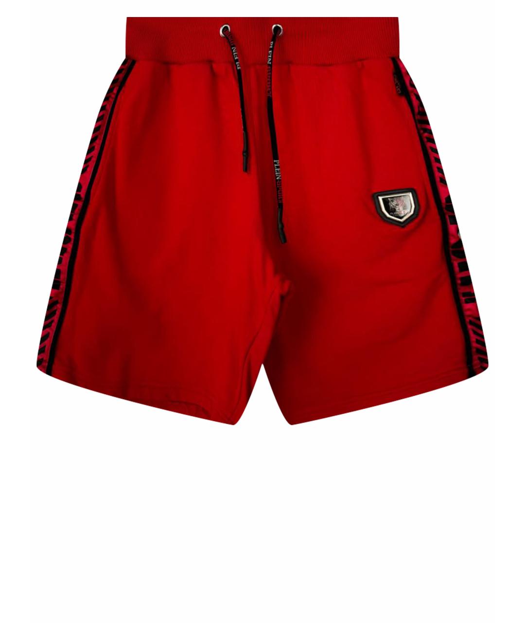 PLEIN SPORT Красные хлопковые шорты, фото 1